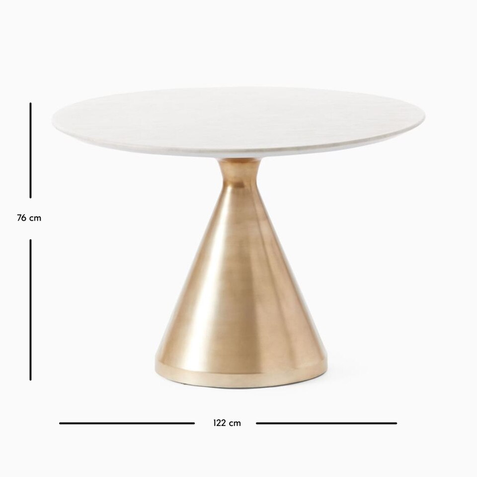 Silhouette Pedestal Marble Round Dining Table (122 cm)